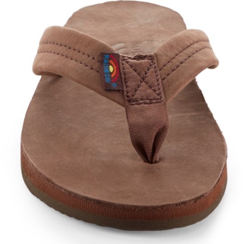 Brown Rainbow flip flops
